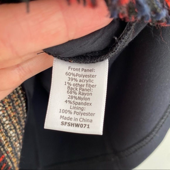 Stitch Fix 41 Hawthorn Karius tweed navy blue Ponte knit top size medium - Picture 7 of 8